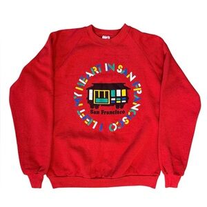 VINTAGE SWEATSHIRT I Left My Heart in San Francisco JERZEES Puffy Letters USA XL